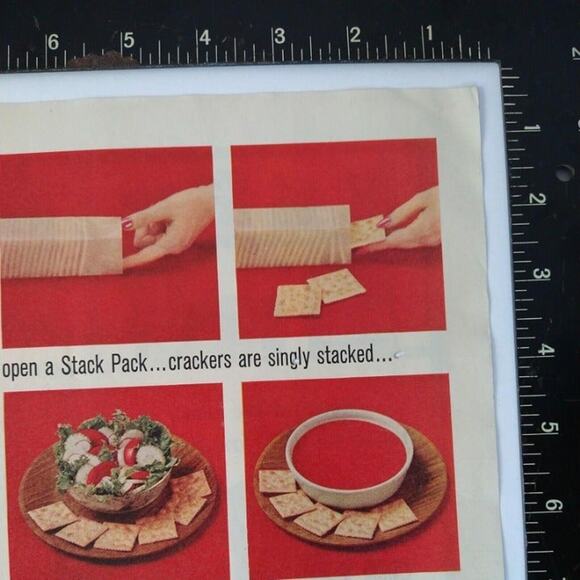 Premium Saltines Crackers‎ Reclosable Stack Pack Kitchen Art - Vtg 1961 PRINT AD - Picture 8 of 9